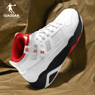 乔丹高帮男鞋板鞋加绒加厚轻便学生休闲鞋厚底防滑小白鞋运动鞋男