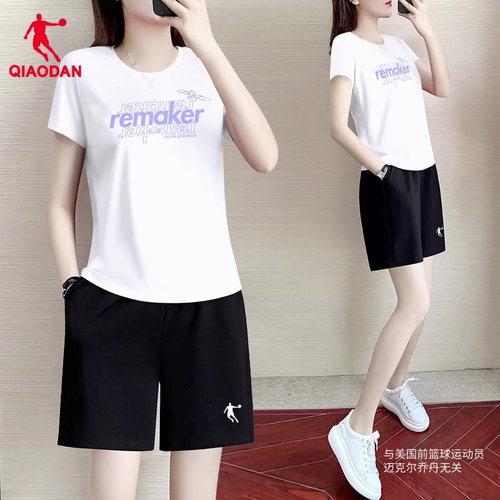 运动套装乔丹显瘦短袖短裤透气女