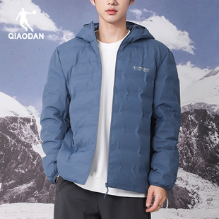 乔丹羽绒服男滑雪运动风休闲防泼水户外连帽短款保暖鸭绒上衣外套