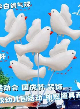 运动会开幕式和平鸽手持气球