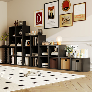 钢制卡莱克格子柜自由组合定制柜子铁艺皮儿童书架落地置物架矮柜