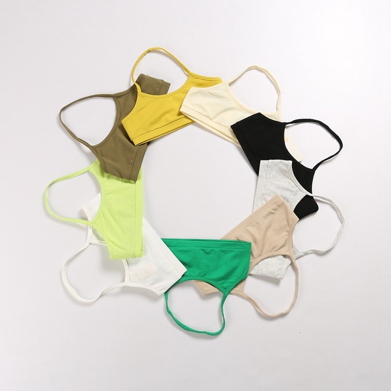 22夏女孩文胸中大童吊带跳舞运动10岁女童内衣发育期小学生小背心