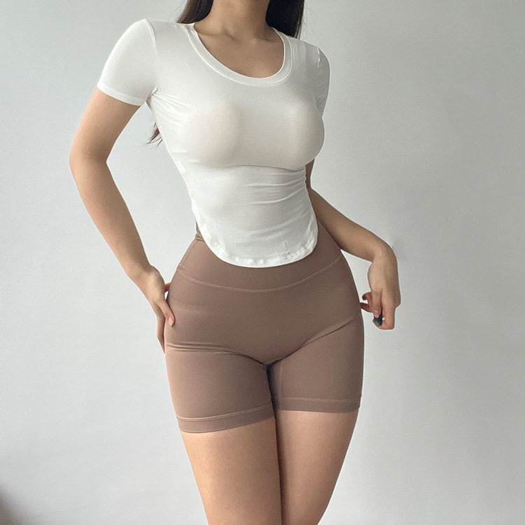 紧身薄款运动短袖T恤女速干紧身运动T恤