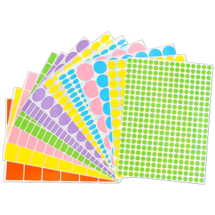 彩色圆点贴圆贴纸圆形不干胶标签纸手写可粘贴小尽寸小圆点小标签贴纸圆数字号码编码编号贴红色颜色大号圆