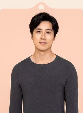 三针J45703羊绒蚕丝圆领打底保暖打底男士保暖套装