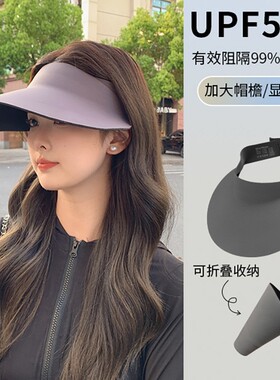 【芊芊粉丝专属】新款无痕一体防晒帽口罩女款防紫外线空顶遮阳帽