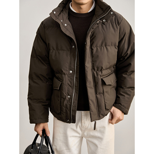 LUUD 翻盖大口袋立领棉服外套 高端品质防风抗寒双门襟棉袄男冬季