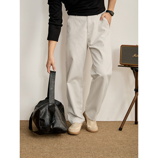 莱赛尔天丝棉混纺垂感长裤 半松紧腰休闲裤 奢华绅士直筒男士 LUUD