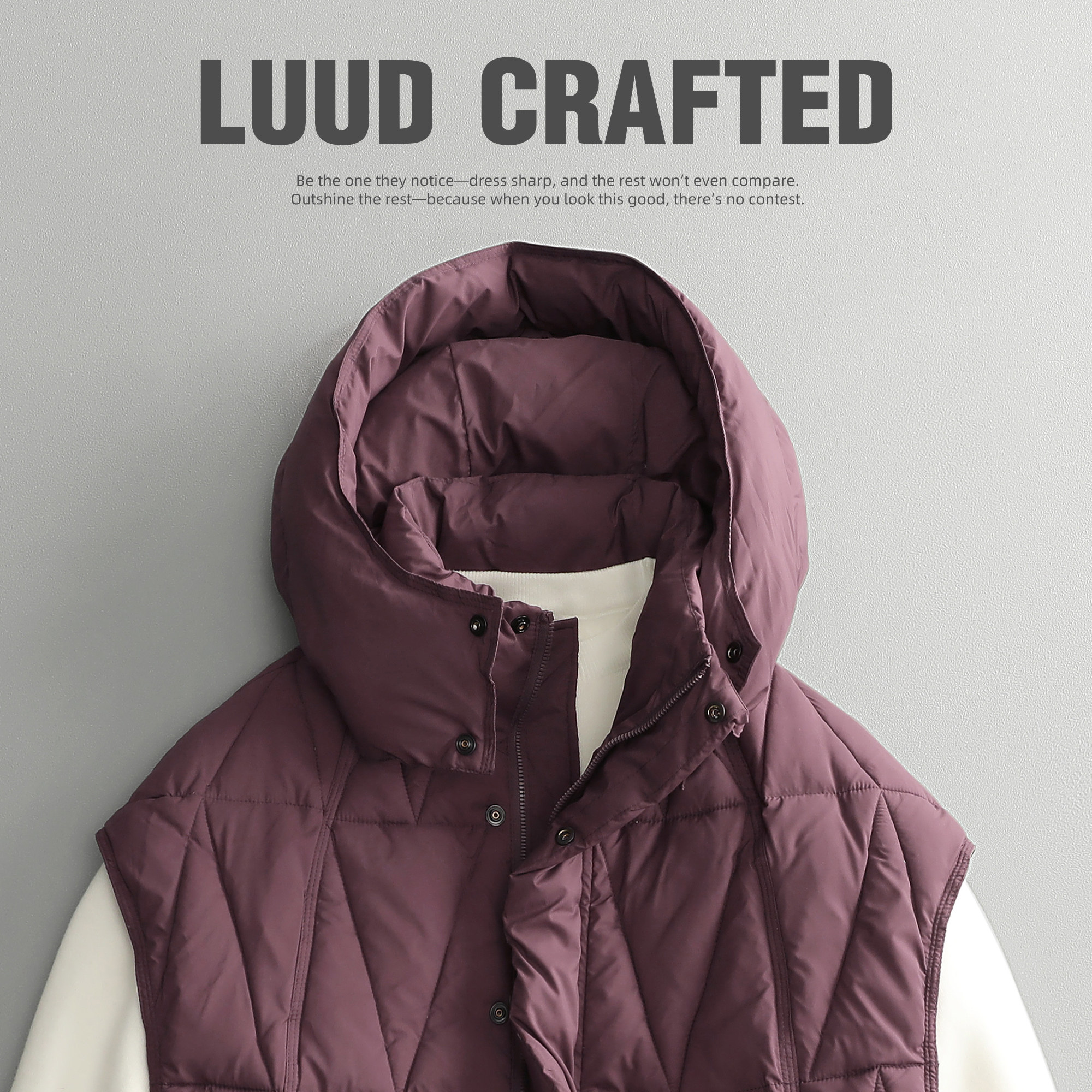 LUUD 羽绒马甲男士冬季加厚保暖可拆卸帽休闲运动白鸭绒坎肩外套,男装,羽绒马甲,淘宝优惠券,粉丝福利购,淘宝优惠卷