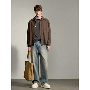 款 LUUD 透气防晒春夏季 男士 简约衬衣 天丝莱赛尔亚麻混纺翻领衬衫