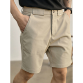 轻奢复古感合体小直筒短裤 男夏装 百搭半松紧腰裤 LUUD 子立体中裤