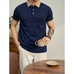 都市潮流撞色翻领短袖 百搭上衣气质保罗衫 Polo衫 修身 男夏季 LUUD