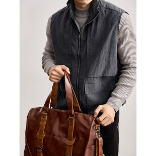 外套 风无袖 LUUD 早春天丝莱赛尔混纺防风户外马甲男日系复古工装