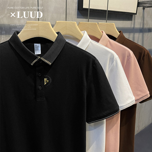 小刺绣翻领简约短袖 轻熟设计保罗衫 上衣夏季 POLO衫 男士 LUUD 修身