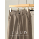 LUUD 字母刺绣点缀毛呢西裤 都市通勤男士 手工烫褶小直筒磨毛长裤