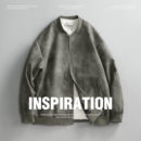 机车服棒球领皮衣 短款 LUUD 潮牌美拉德痞帅晕染PU皮夹克外套男士