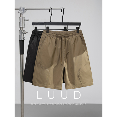 LUUD 男士立体剪裁休闲露营工装短裤夏季户外露营徒步伞兵中裤子