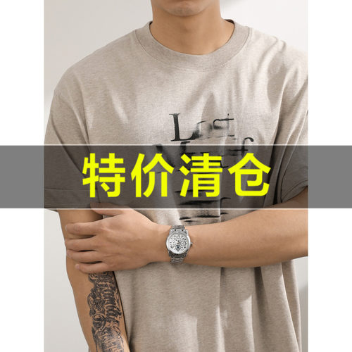 特价 100纯棉字母印花短袖T恤男夏季宽松圆领半袖衫潮牌体恤上衣