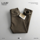 LUUD 子 内里磨毛细斜纹理裤 轻奢小直筒休闲西裤 男松紧腰立体长裤