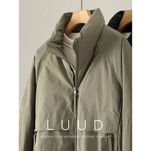 LUUD 型解构设计飞行员夹克羽绒服男冬90鸭绒立领外套 boxy短宽版