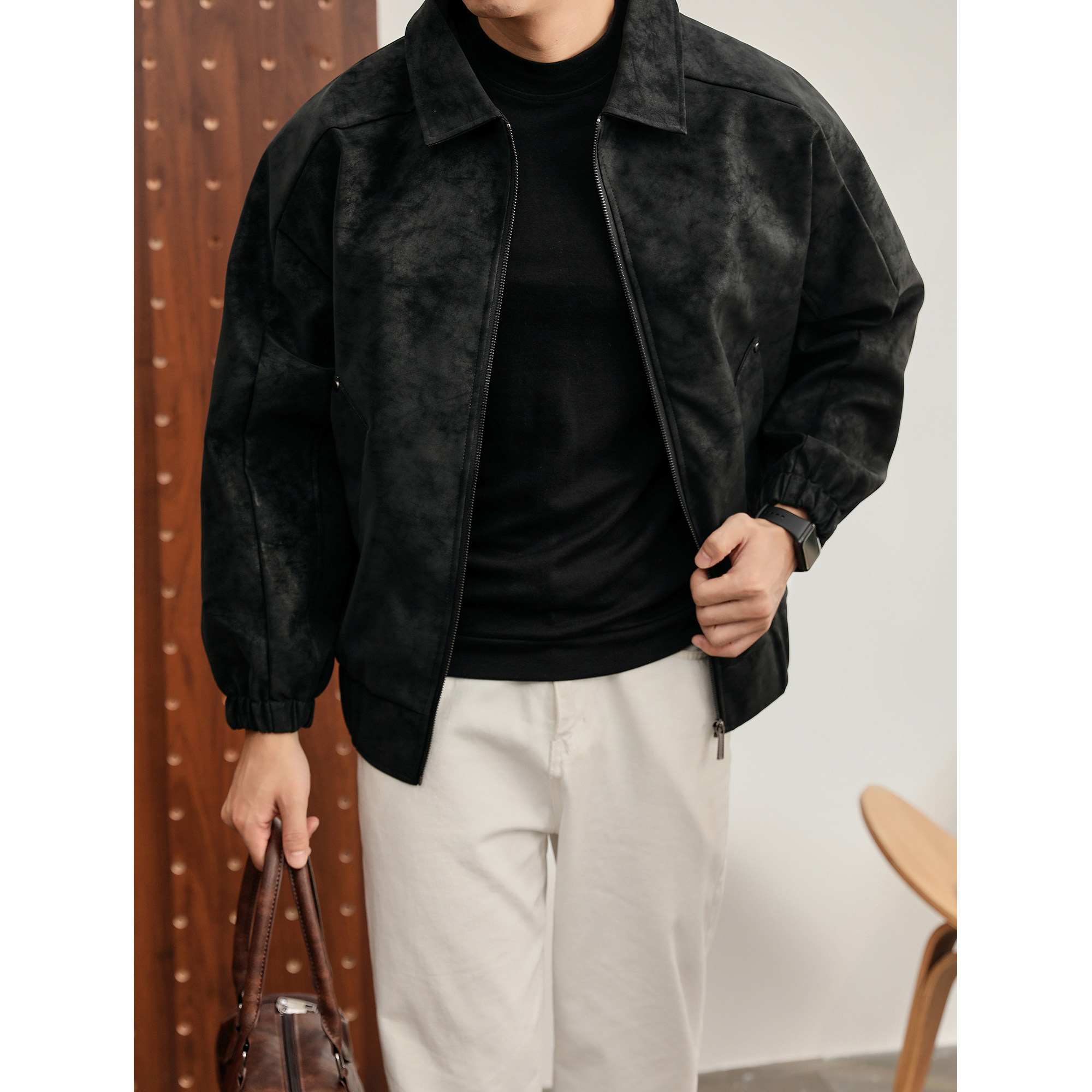 LUUD 高级潮牌PU皮防风保暖拉链外套男士时尚痞帅机车服皮夹克冬,男装,夹克,淘宝优惠券,粉丝福利购,淘宝优惠卷