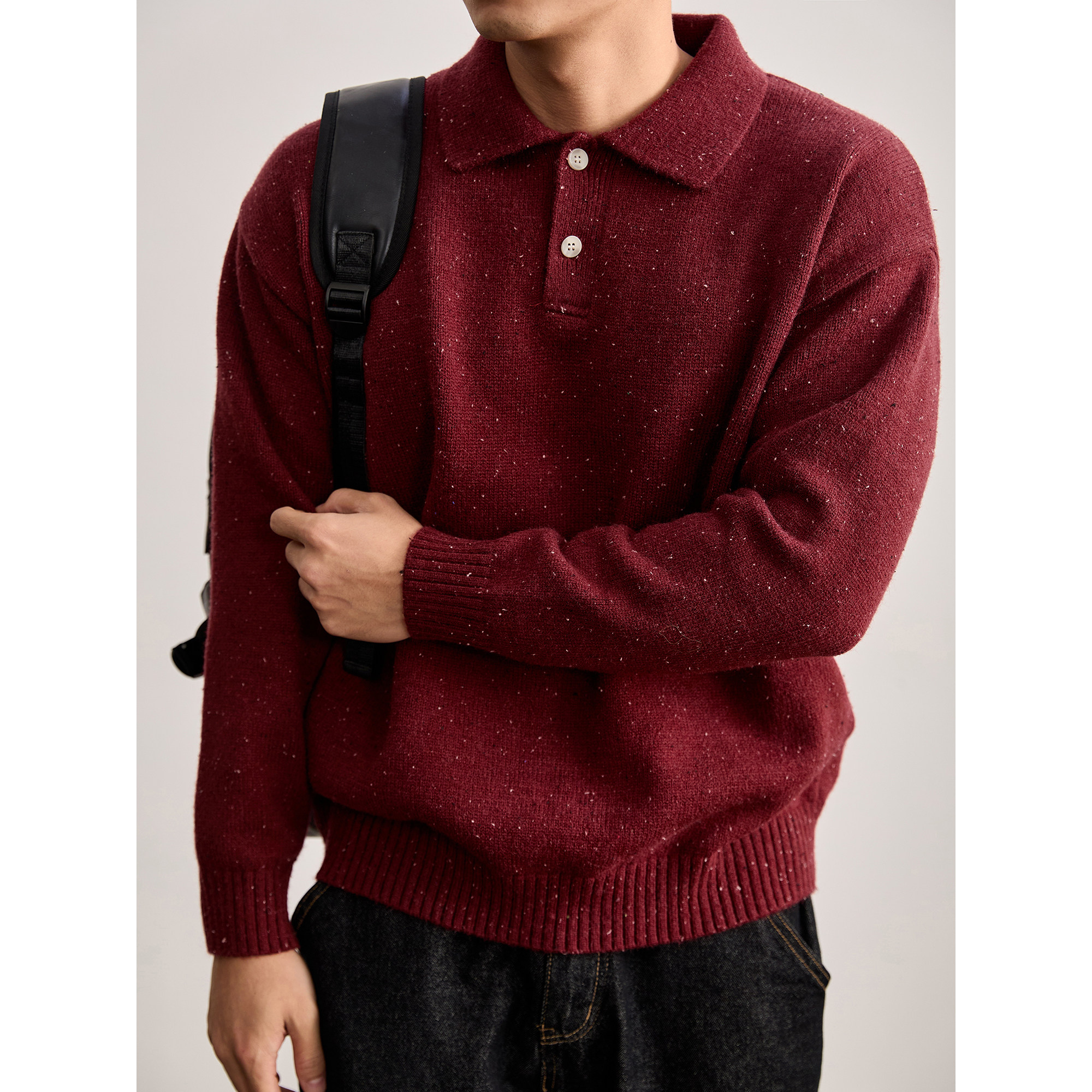 LUUD 儒雅气质炫彩北极绒针织POLO衫男秋冬彩点提花老钱翻领毛衣,男装,针织衫/毛衣,淘宝优惠券,粉丝福利购,淘宝优惠卷