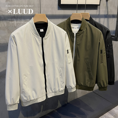 LUUD 夹克男棒球领韩版飞行员休闲短款上衣时尚都市教练小外套