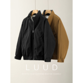 LUUD 男冬痞帅工装 风休闲外套鸭绒轻盈保暖格纹内衬立领羽绒服