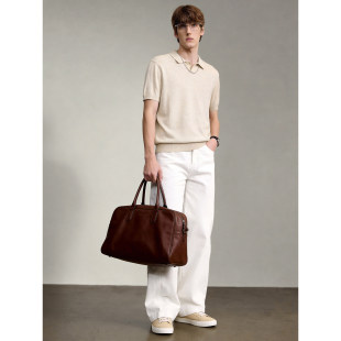 T恤衫 男夏亲肤透气短袖 贵气老钱风莱赛尔混纺亚麻针织POLO衫 LUUD