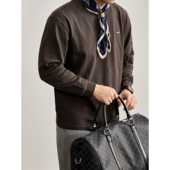 男针织坑条肌理圆领单穿打底上衣 T恤衫 LUUD 老钱风纯色棉质长袖