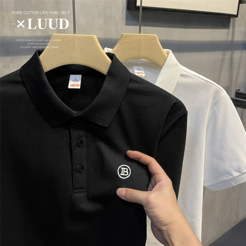 LUUD 简约刺绣B韩版修身POLO衫男士休闲百搭薄款短袖T恤男款潮流
