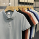 LUUD 上衣男 T恤休闲透气修身 青春潮流休闲POLO衫 纯色翻领简约短袖