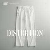 韩风坠感潮流抽绳直筒长裤 男士 百搭纯色休闲裤 LUUD 宽松透气裤 子