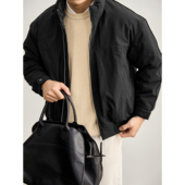 纹衬里拼接立领羽绒服保暖鸭绒休闲外套男冬季 LUUD 都市通勤风格