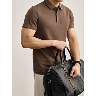 通勤百搭修身 LUUD 男夏季 短袖 T恤上衣 透气抗皱珠地无痕翻领POLO衫