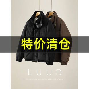 90鸭绒轻盈御寒保暖双门襟羽绒服 复古双层领外套男冬季 特价 美式