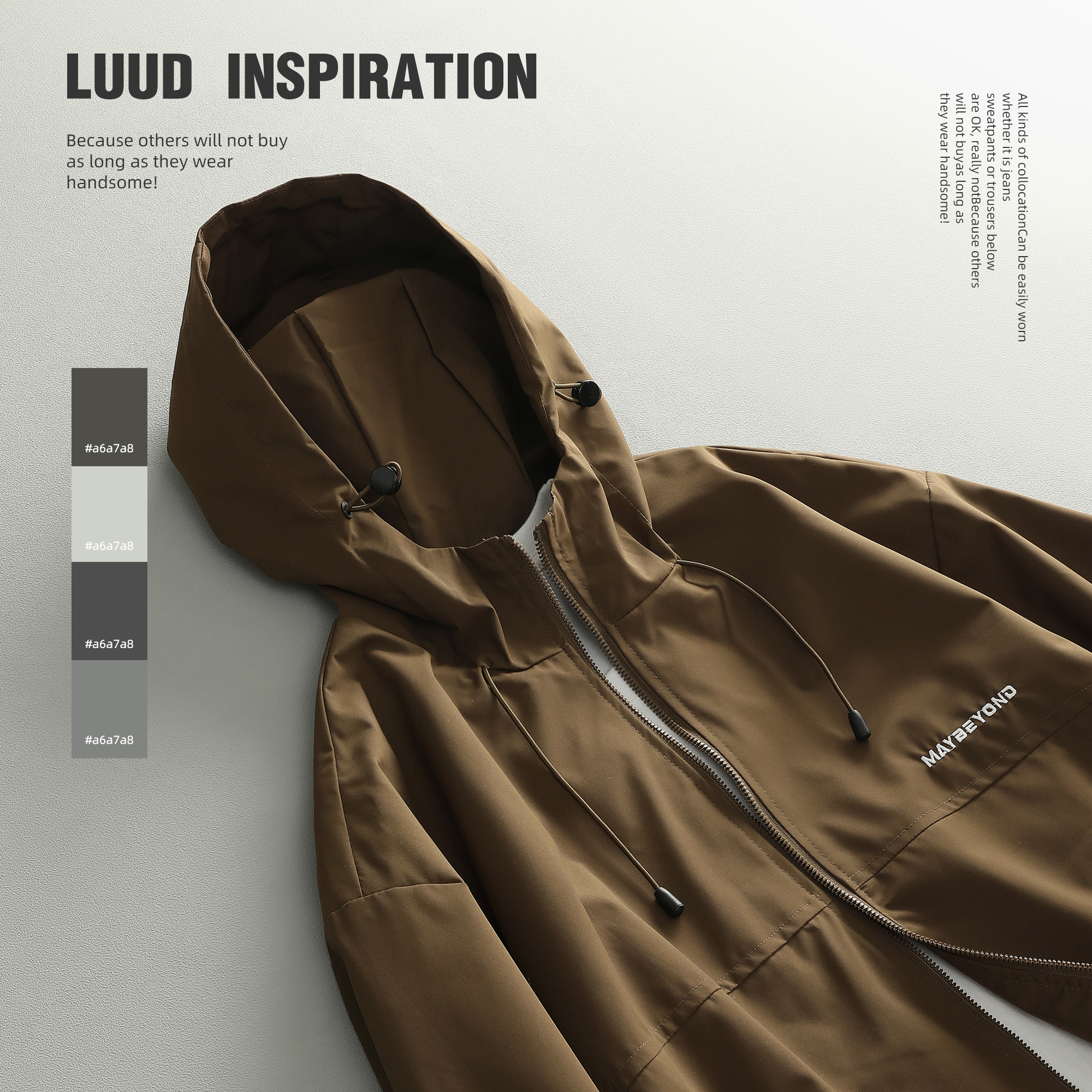 日常通勤户外休闲连帽冲锋衣