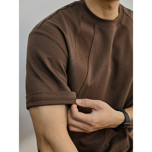 拼接微宽半袖 LUUD 美式 夏季 解构挺括体恤 潮牌痞帅高级感T恤男士