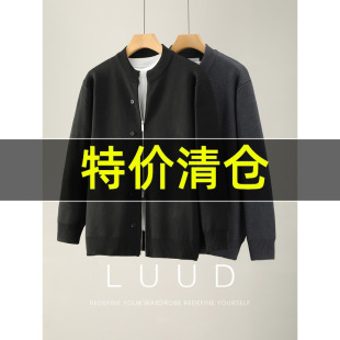 双拉链纽扣装 特价 冬季 罗纹收口针织开衫 饰毛线衣 慵懒极简风男士