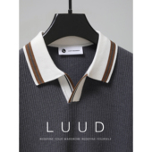 冰爽丝混纺V领T恤男士 撞色翻领修身 Polo衫 LUUD 针织肌理感体恤衫
