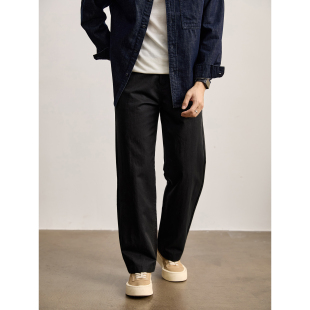 口袋设计斜纹肌理垂感休闲裤 LUUD 个性 男士 莱赛尔棉混纺直筒长裤