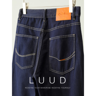 春夏男女款 复古异色明线直筒裤 天丝莱赛尔原牛蓝洗水牛仔裤 LUUD