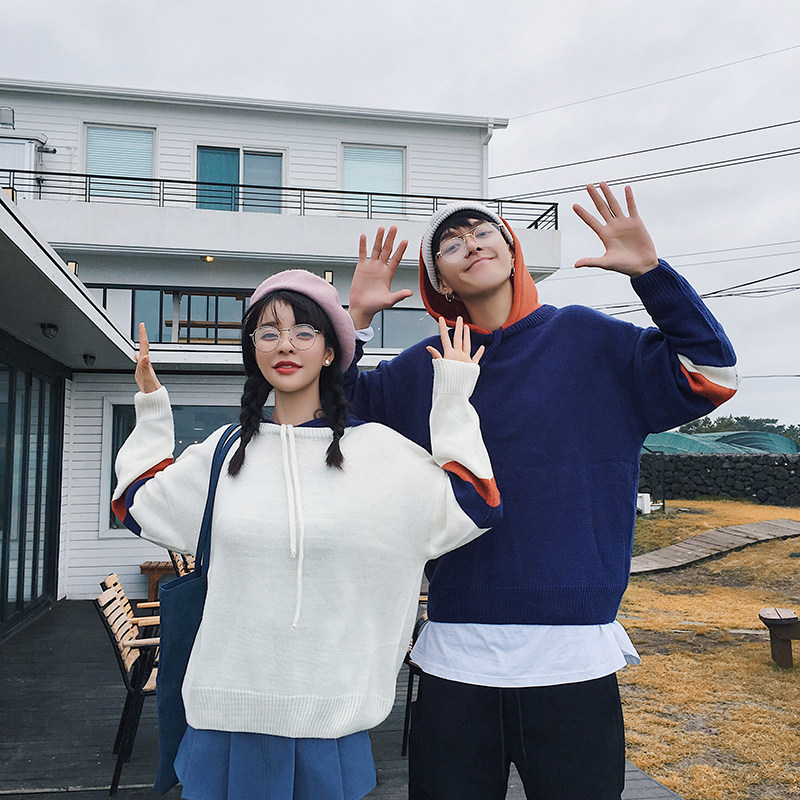 [ 100 Element 3]Regressed lovers Hooded Hit color Sweaterin the Men's clothing, Knitwear/Sweaters  category - from Buy2taobao.com to provide professional Taobao agent buy service