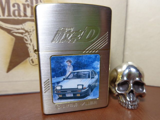 原装1998年J全新限量镀银蚀刻胶章头文字D首机防风打火机ZIPPO