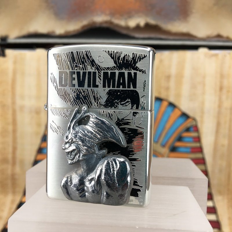 原装 1996年K全新限量镀银3D贴章双面贴片超级恶魔人打火机 ZIPPO