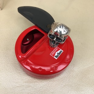 原装90年代全新万宝路marlboro探险队经典红黑快挂便携烟灰缸周边