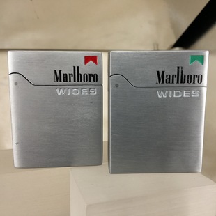 原装 全新万宝路marlboro纯铝拉丝超炫酷便携(车载)烟灰缸 经典周