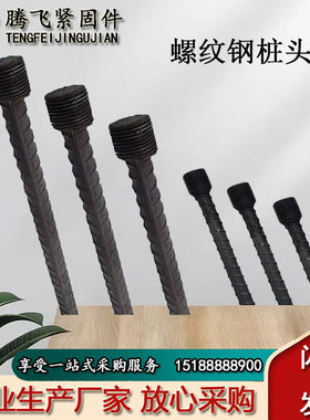 加工螺纹钢桩头丝预埋螺纹钢桩头丝墩头细牙建筑预埋螺杆锚固钢筋
