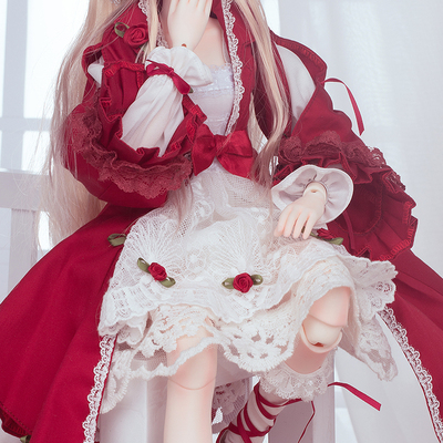 taobao agent Ringdoll's humanoid Julia RC45-20 red and white lace skirt set 4 points bjd doll SD