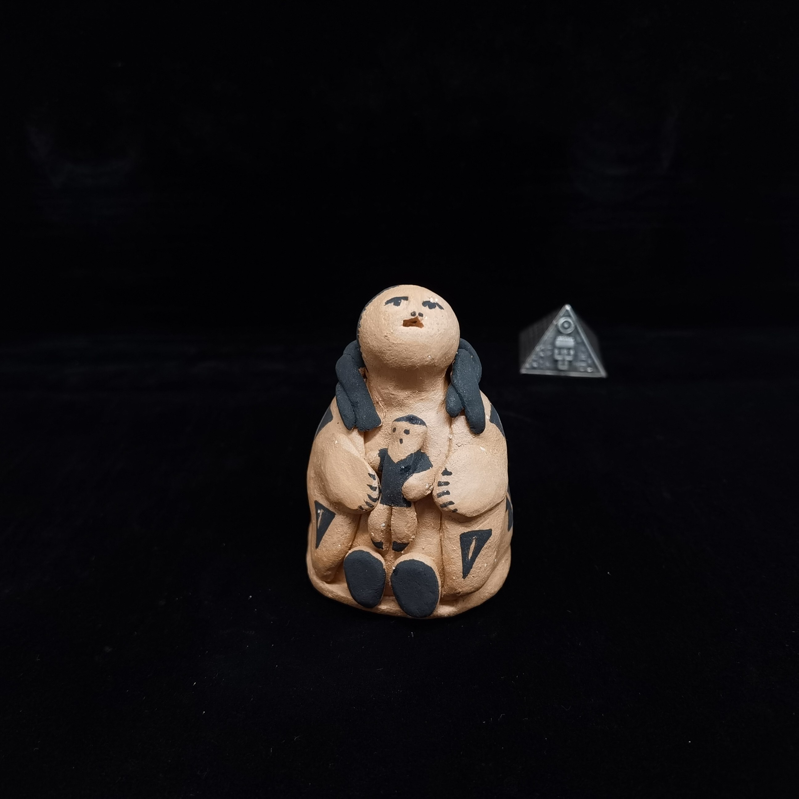 storyteller美国普韦布洛空中之城印第安部落手工陶制人偶摆件1子